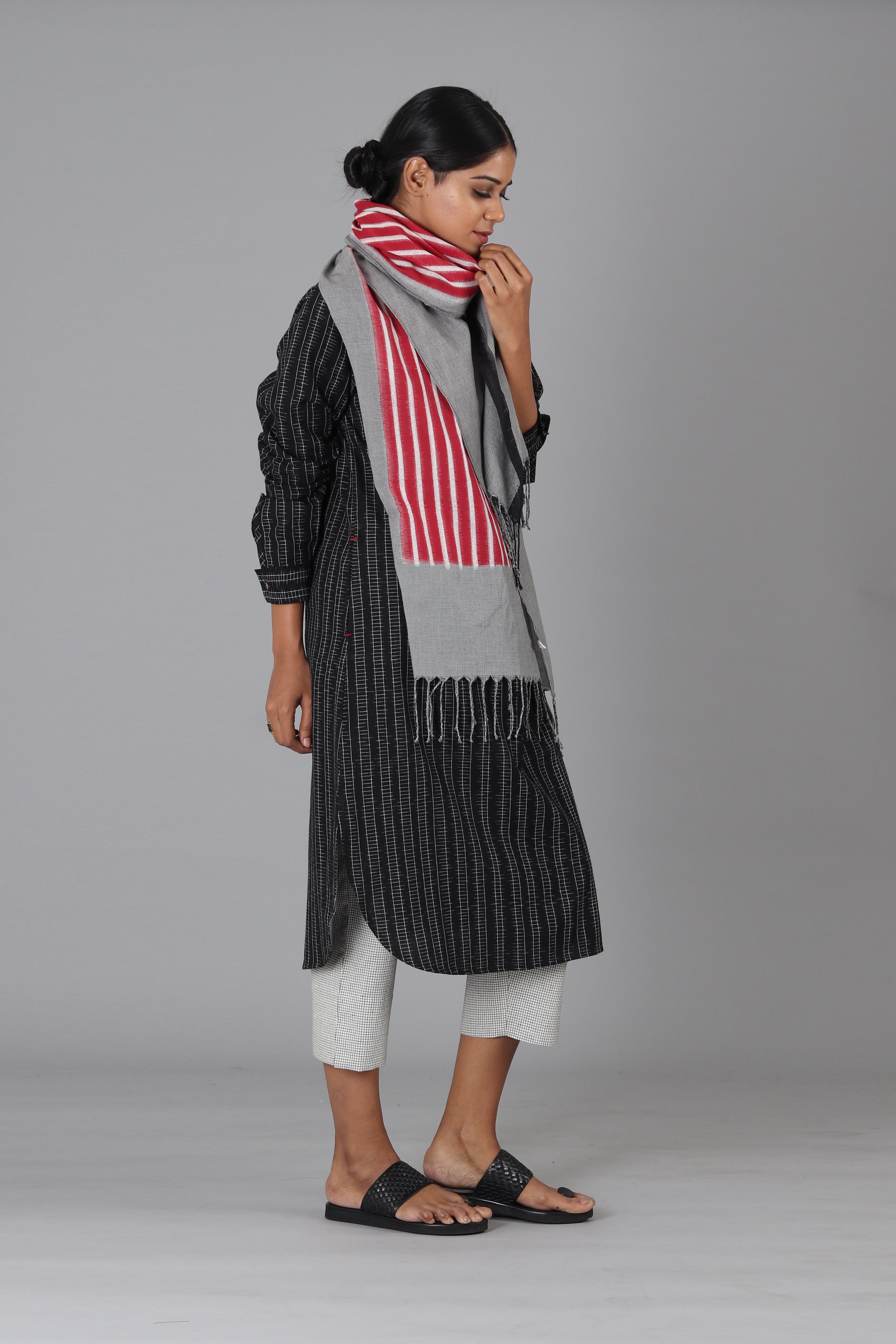 Red Stripe Checks Stole