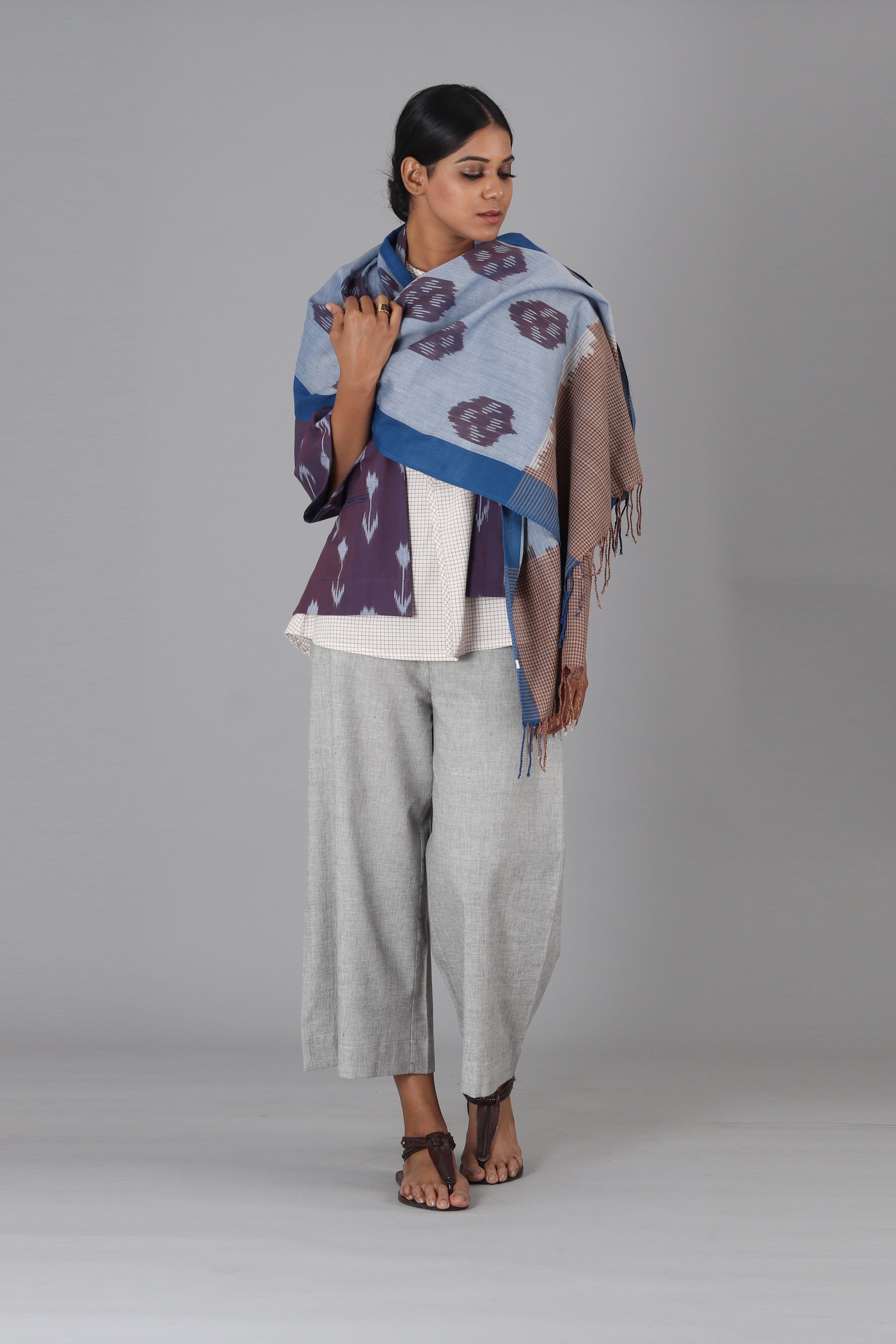 Indigo Shot Circle Stole