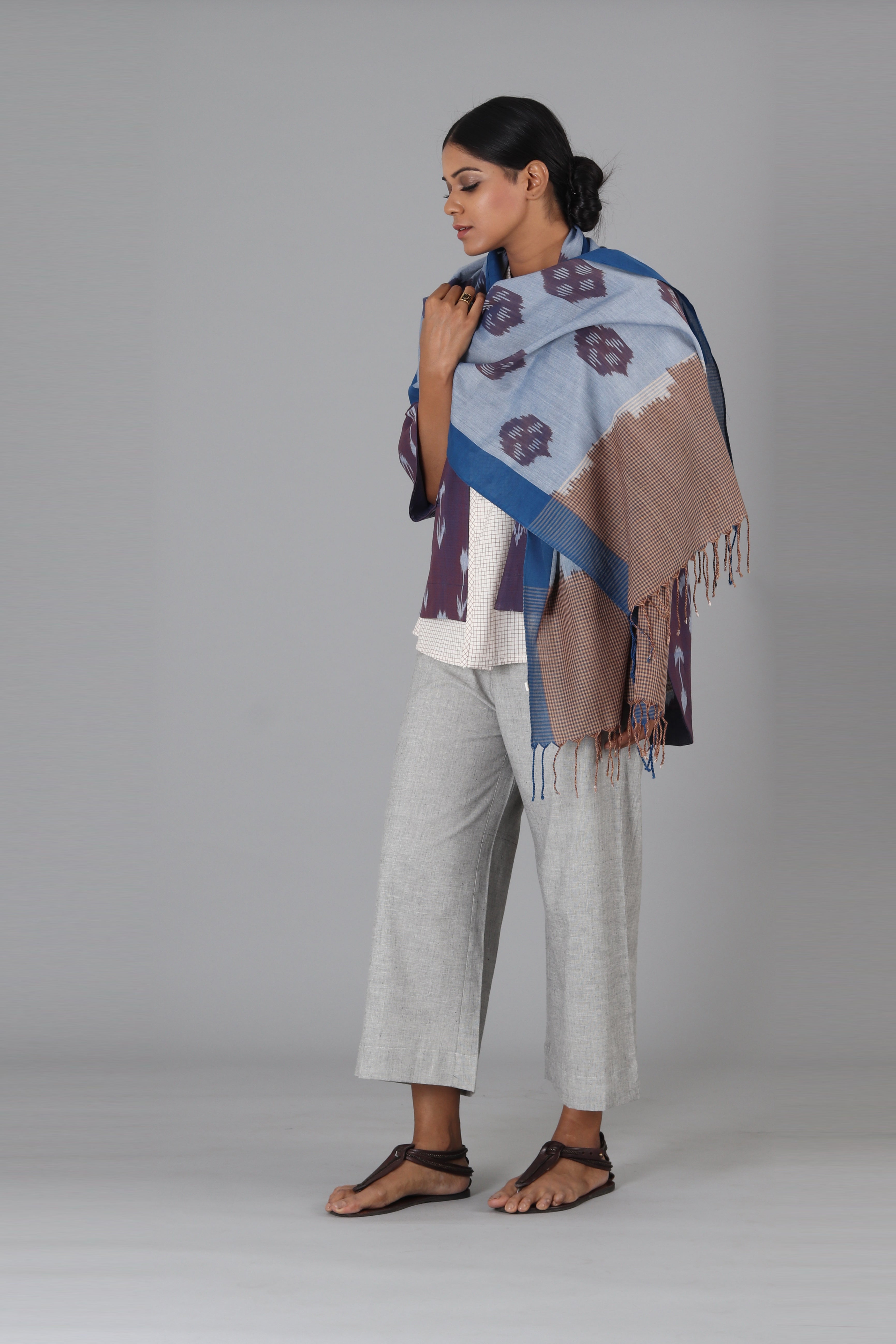 Indigo Shot Circle Stole