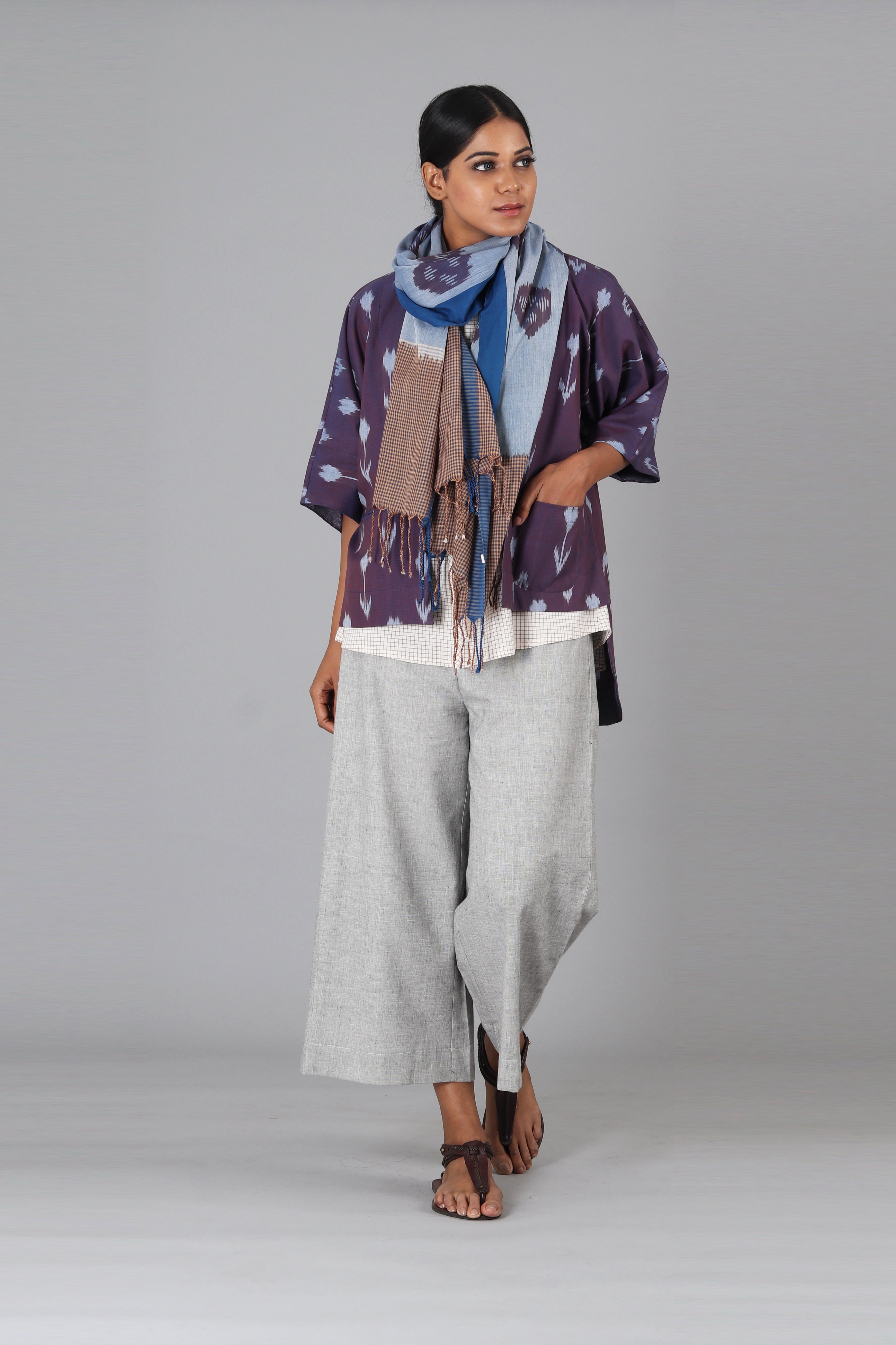 Indigo Shot Circle Stole