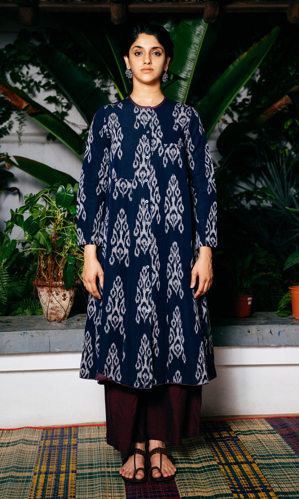 Cade Blue Woolen Button Down Dress