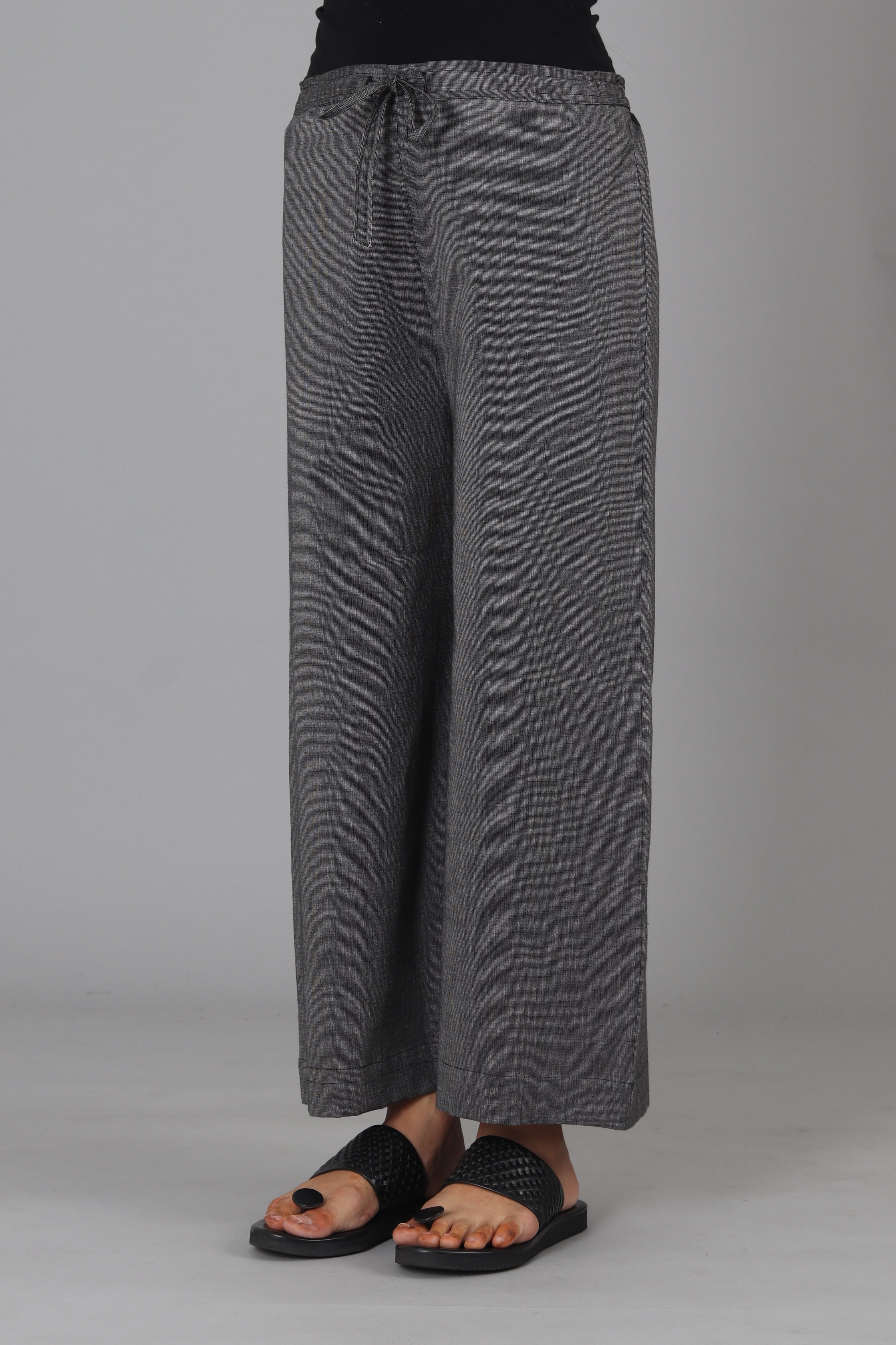 Dark Grey Solid Kismis Palazzo