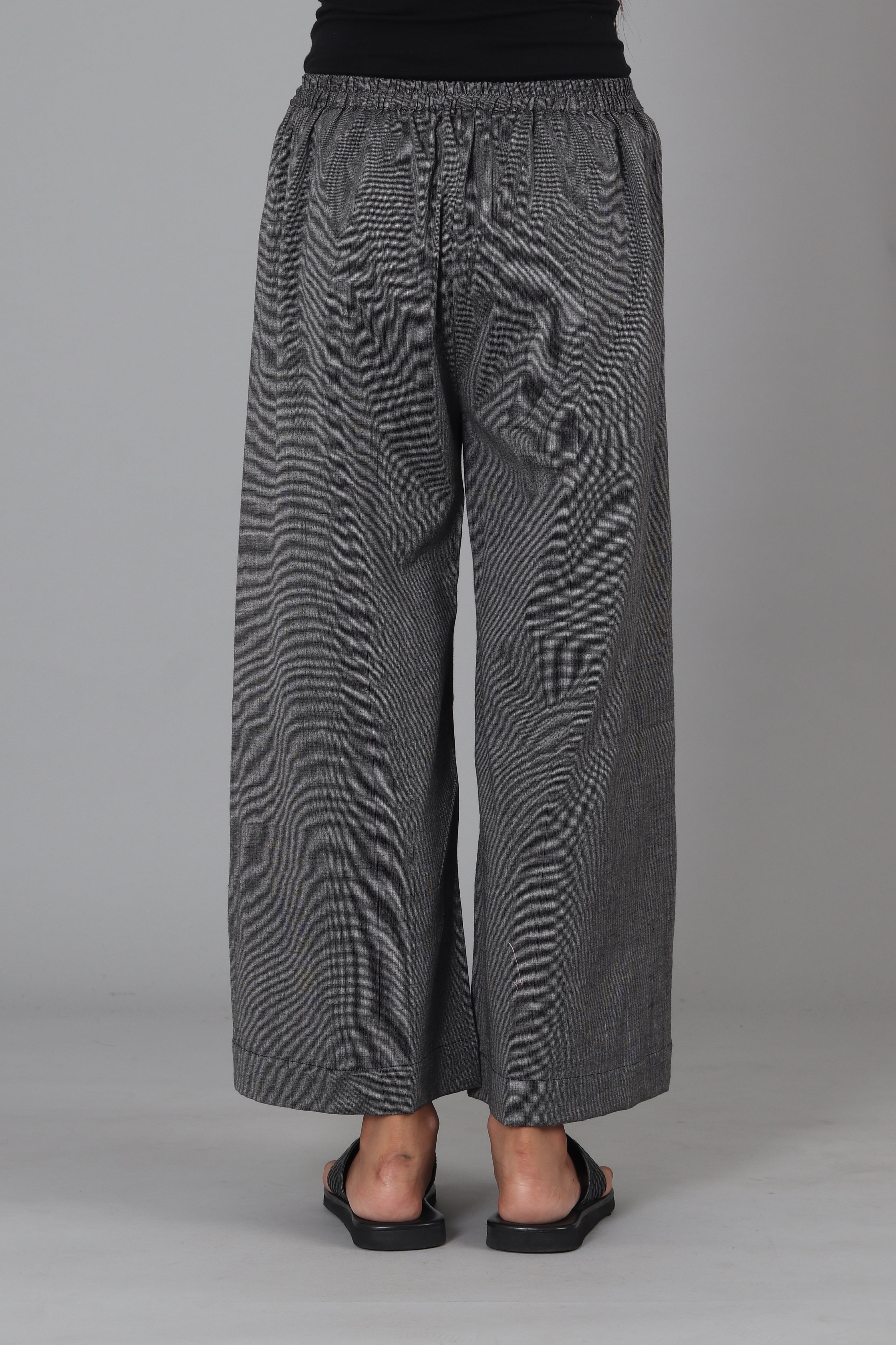 Dark Grey Solid Kismis Palazzo