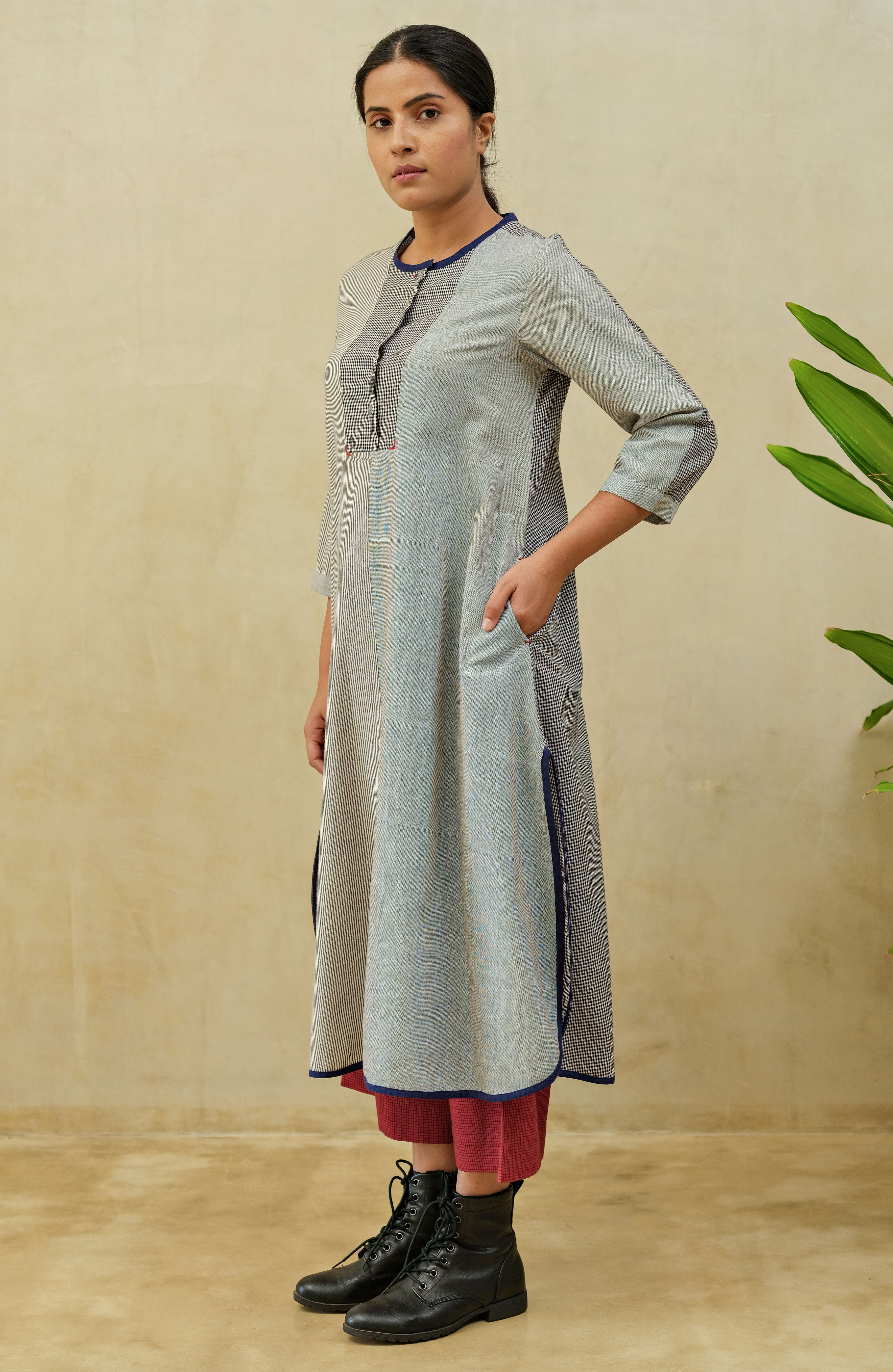 Grey Arctic Yoke Dress