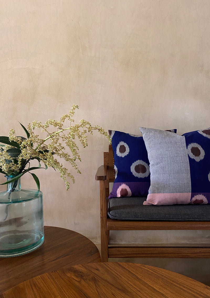 Cobalt Graphite Checks Cushion Cover