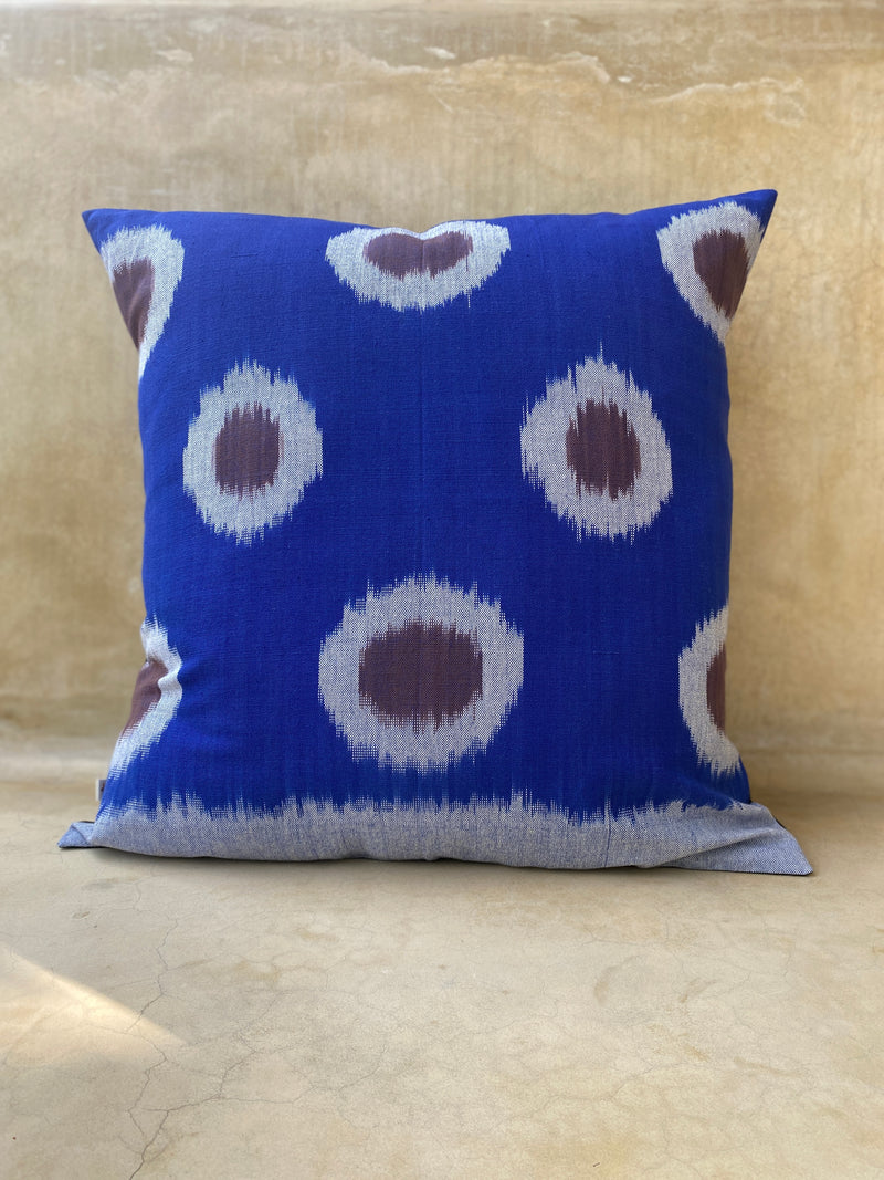 Cobalt Polka Cushion Cover