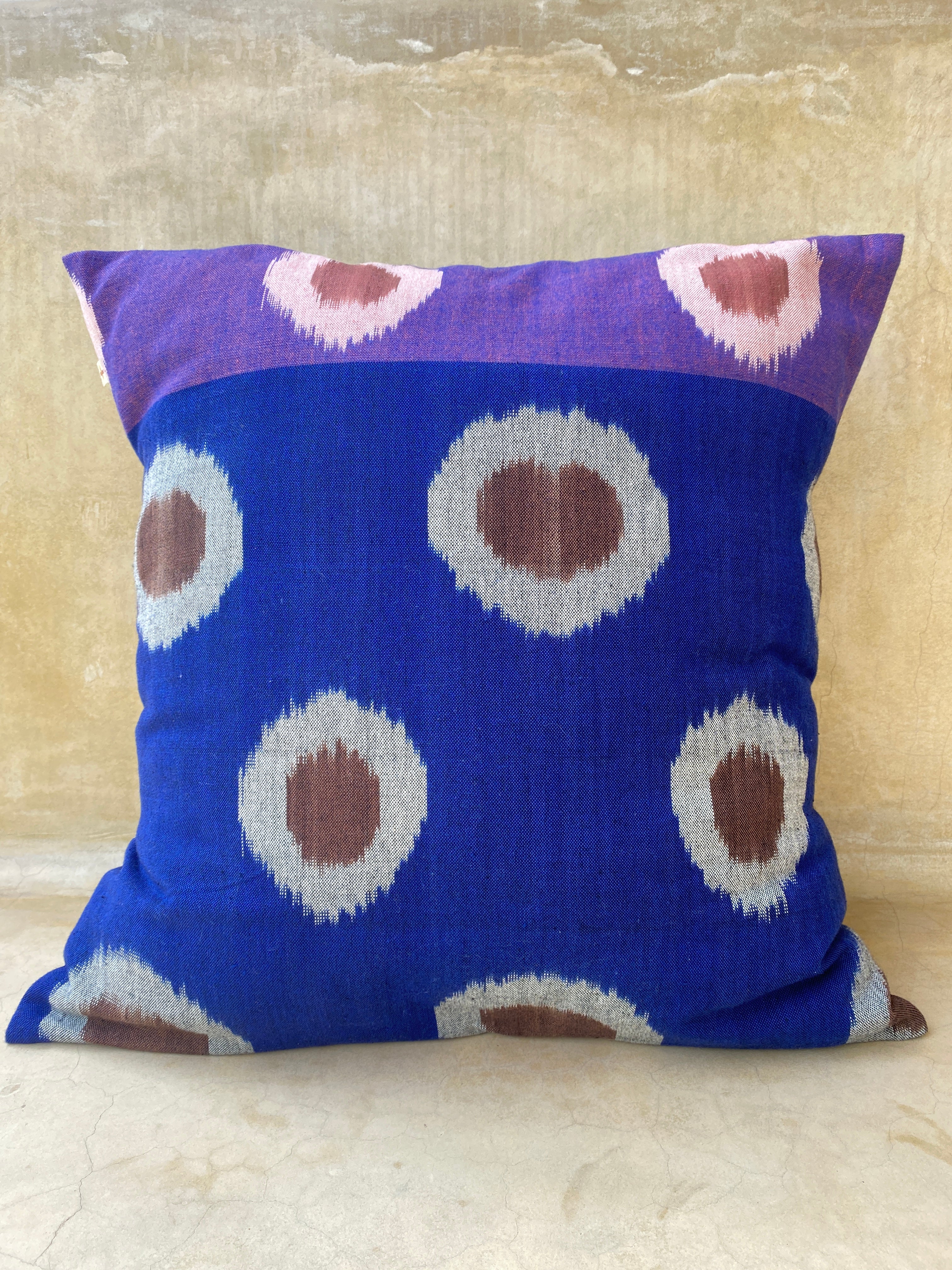 Cobalt Plum Band Cushion Cover