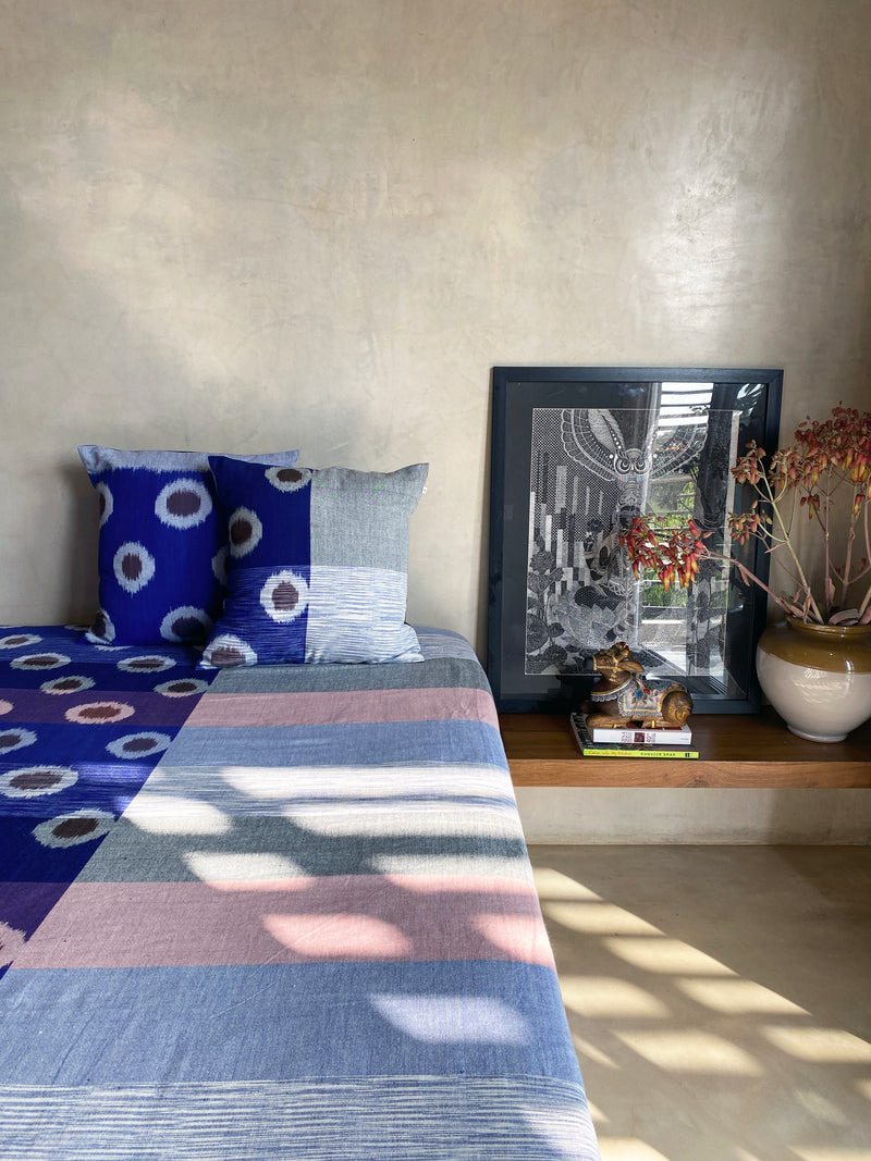 Cobalt Polka Cushion Cover