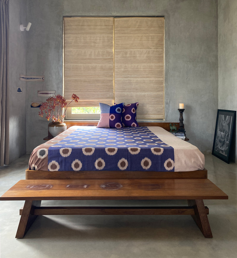 Indigo Rust Band Bedsheet