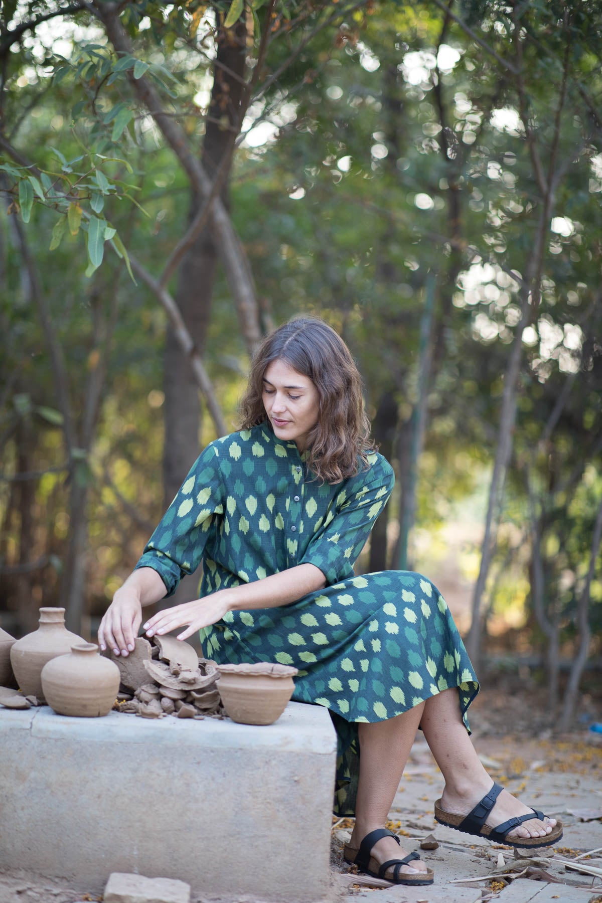 Green Leopard Long Dress