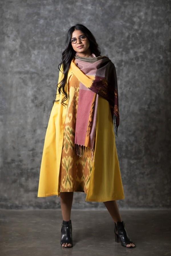 Yellow Uzbek Sleeveless Dress