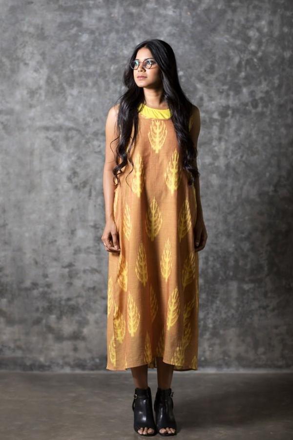 Yellow Fern Sleeveless Dress