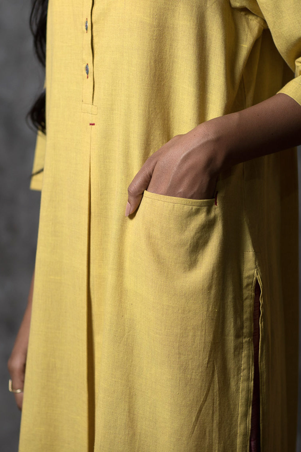 Yellow Kismis Slit Kurta