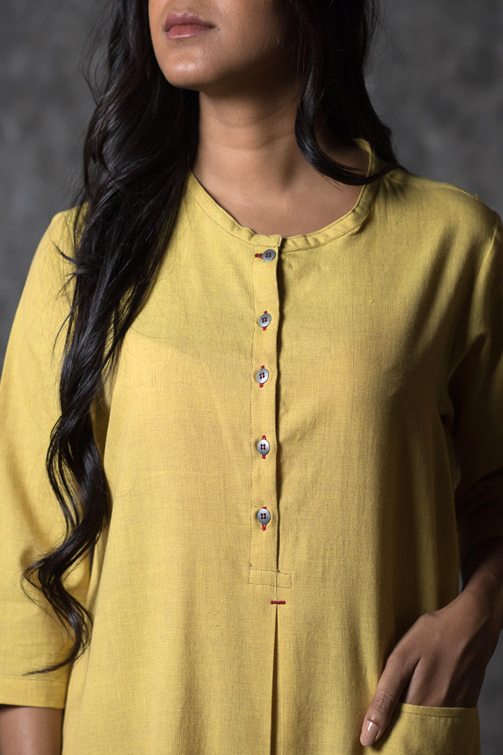 Yellow Kismis Slit Kurta