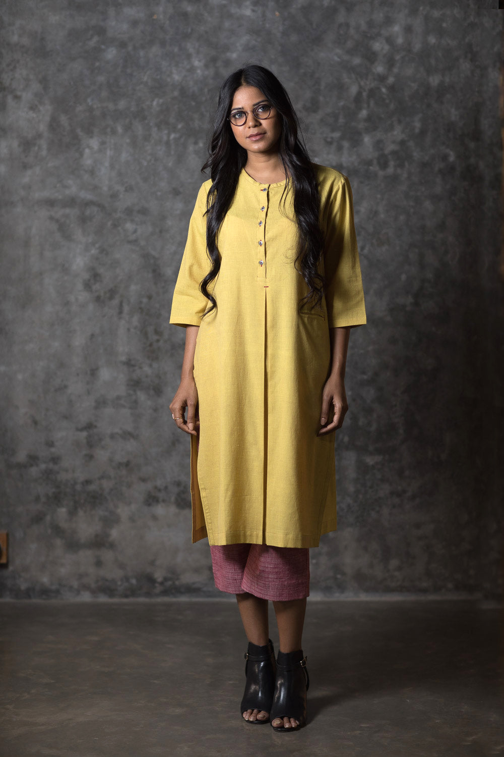 Yellow Kismis Slit Kurta