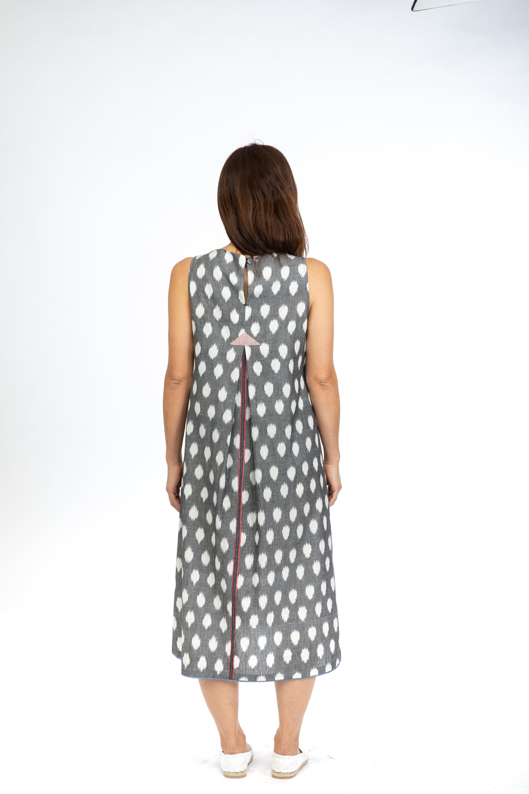 Grey Polka Sleeveless Dress