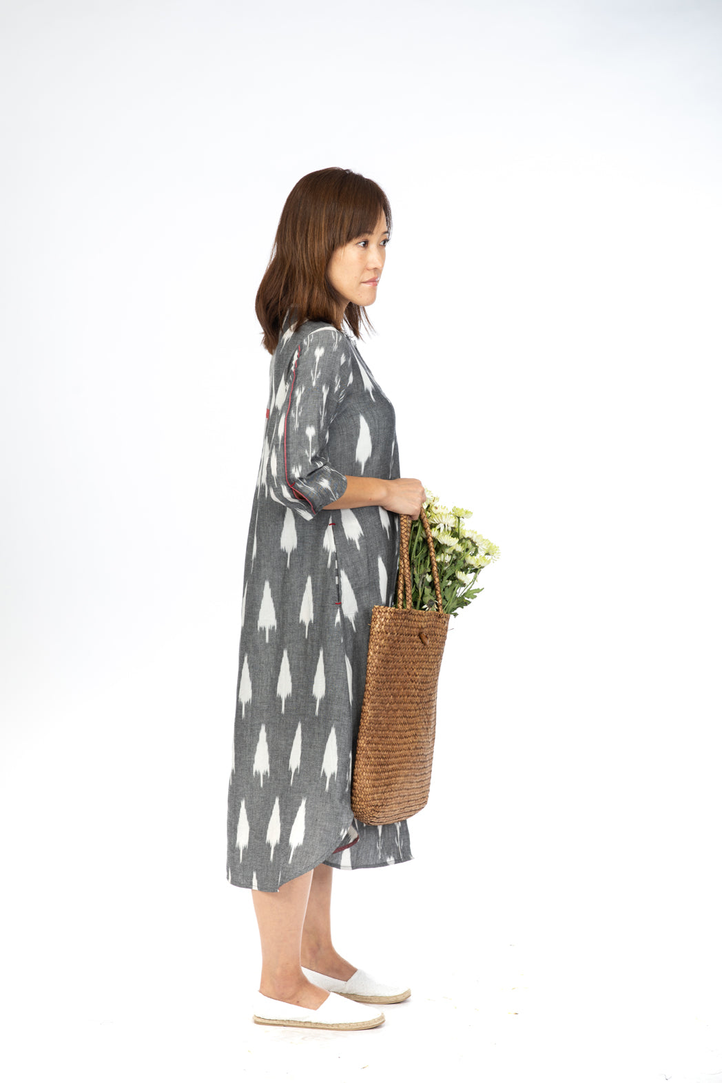 Grey Flora Open Long Dress