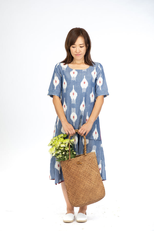 Blue Floret A-line Dress