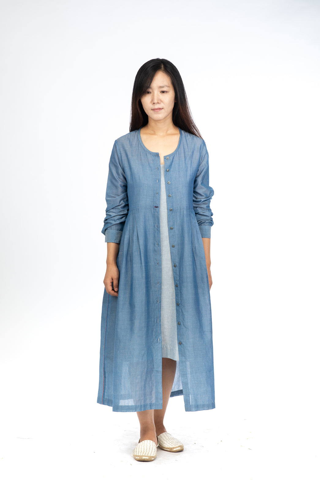 Blue Chambray Maxi Dress