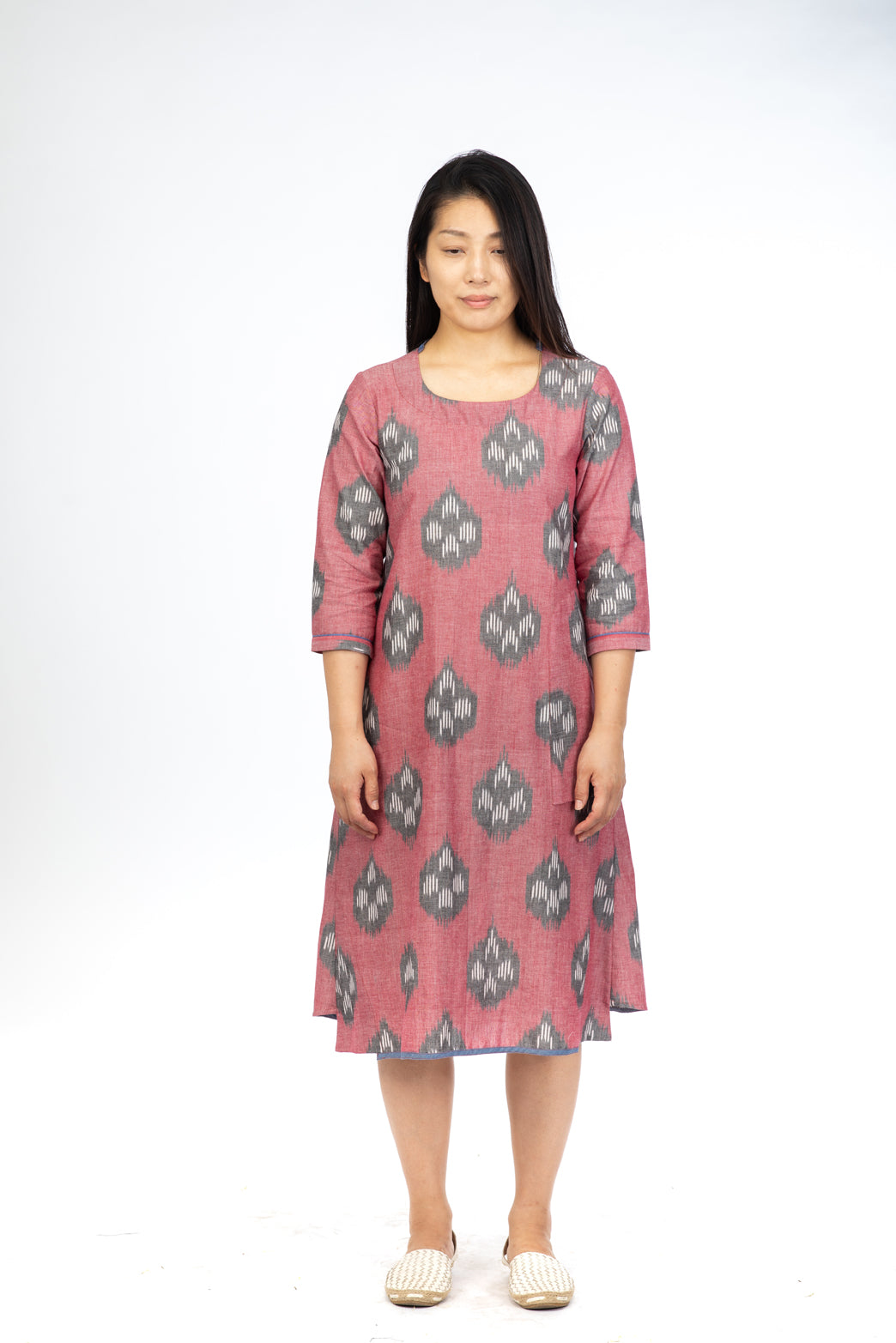 Red Lotus Stem A-line Dress