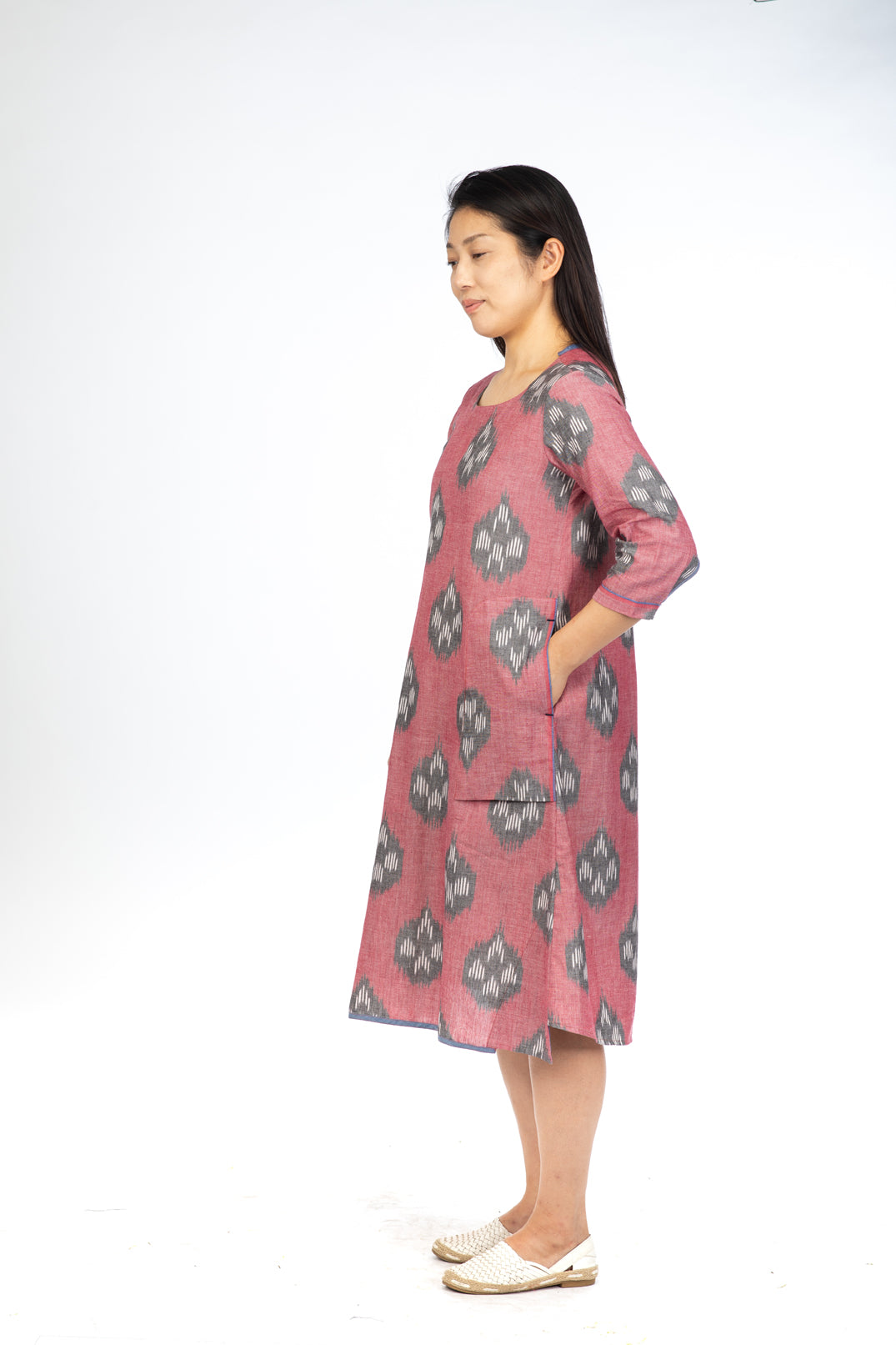 Red Lotus Stem A-line Dress