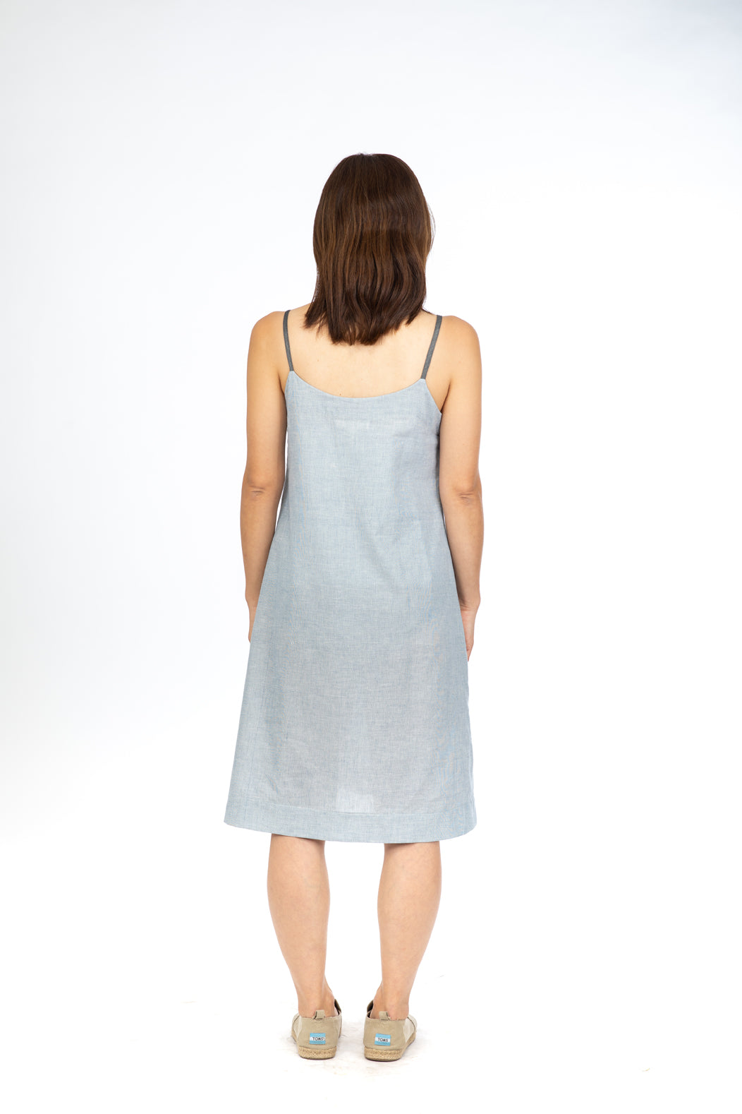 Blue Fil-a-Fil Strap Dress