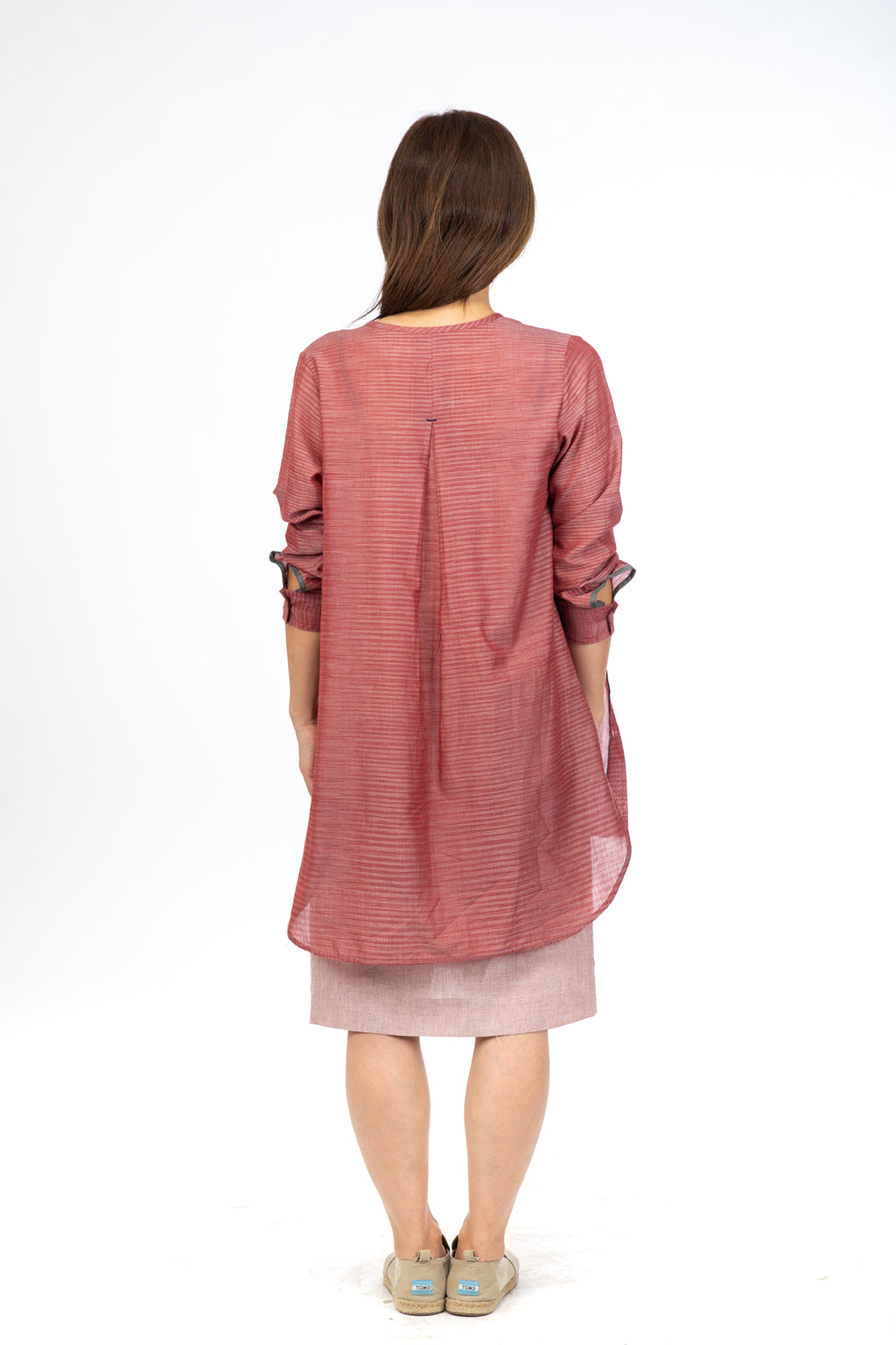 Red Space Dye Tunic Top