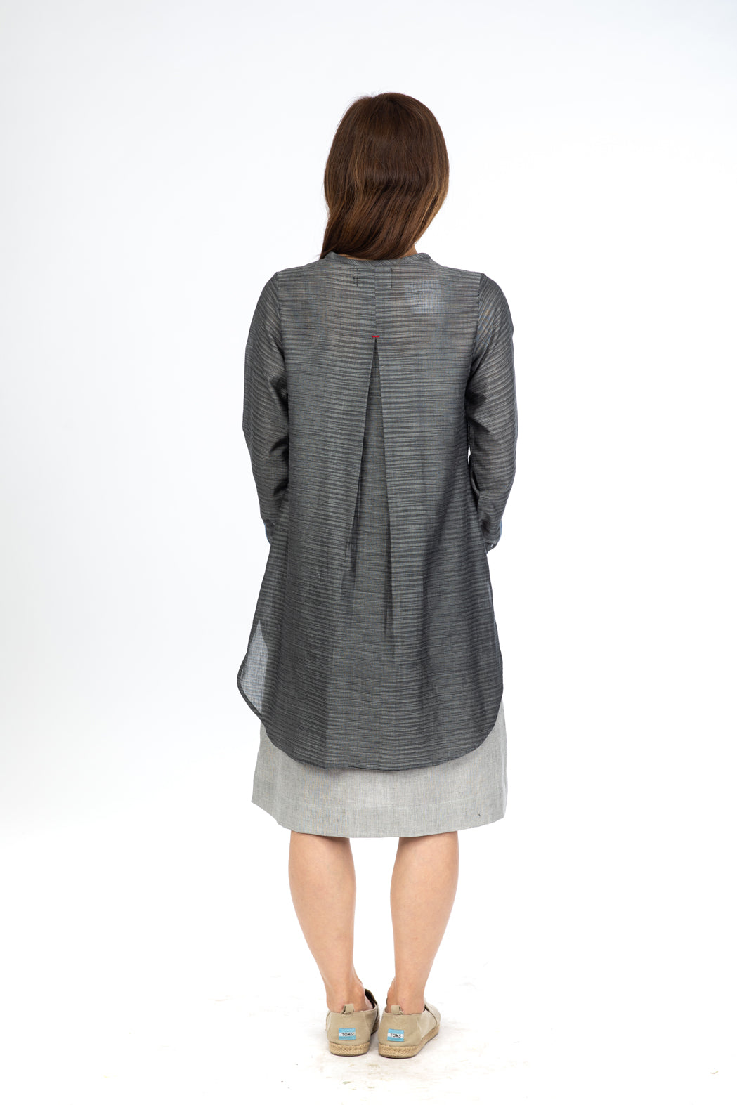 Grey Space Dye Tunic Top