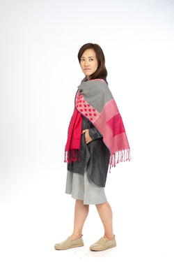 Red Pink Polka Stole