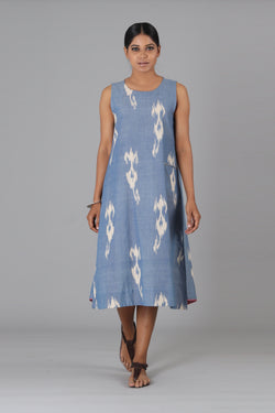 Light Blue Paisley Sleeveless Dress