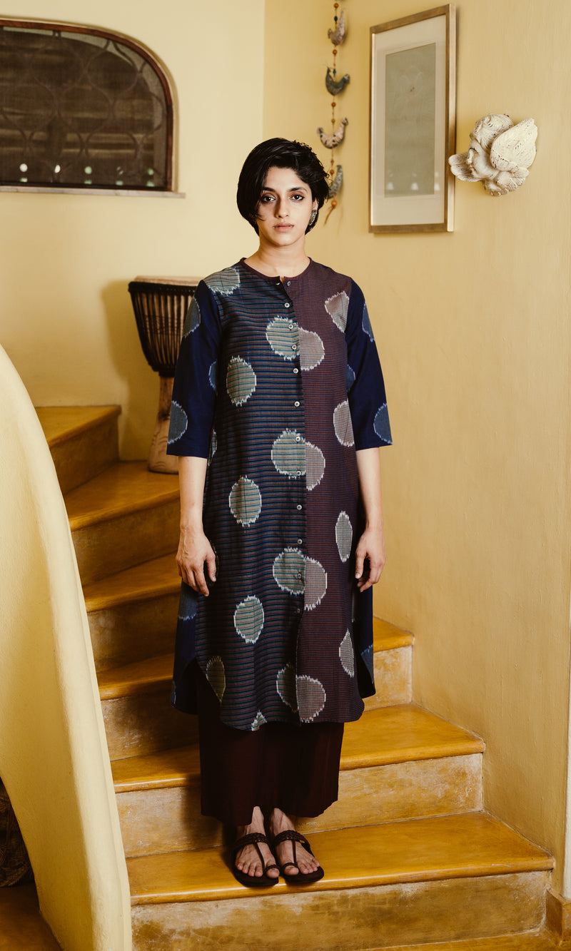 Navy Open Long Dress