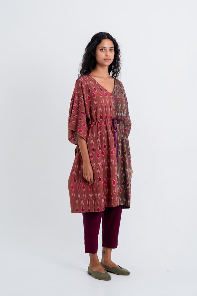 Paprika Drawstring Short Kaftan