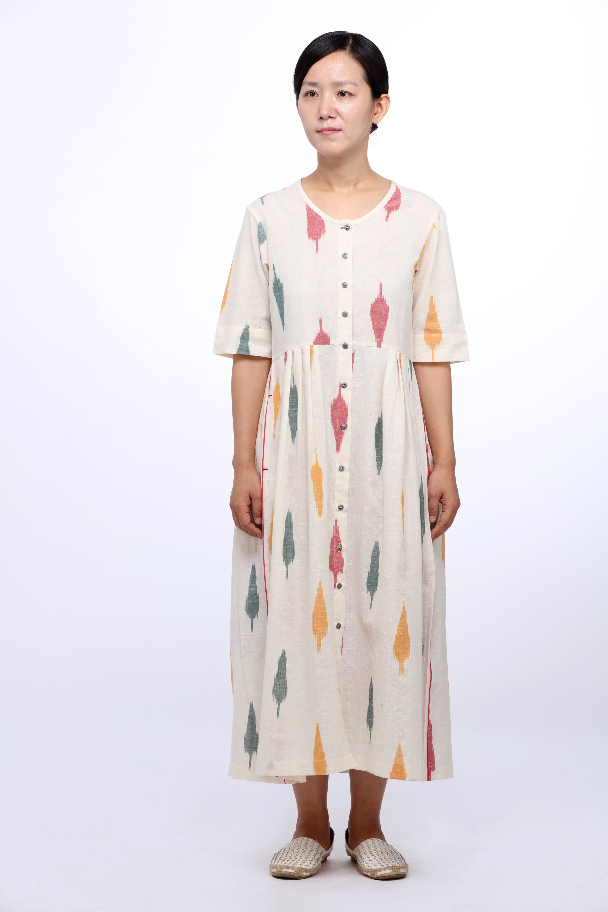 Multi Leaf Open Maxi Dress