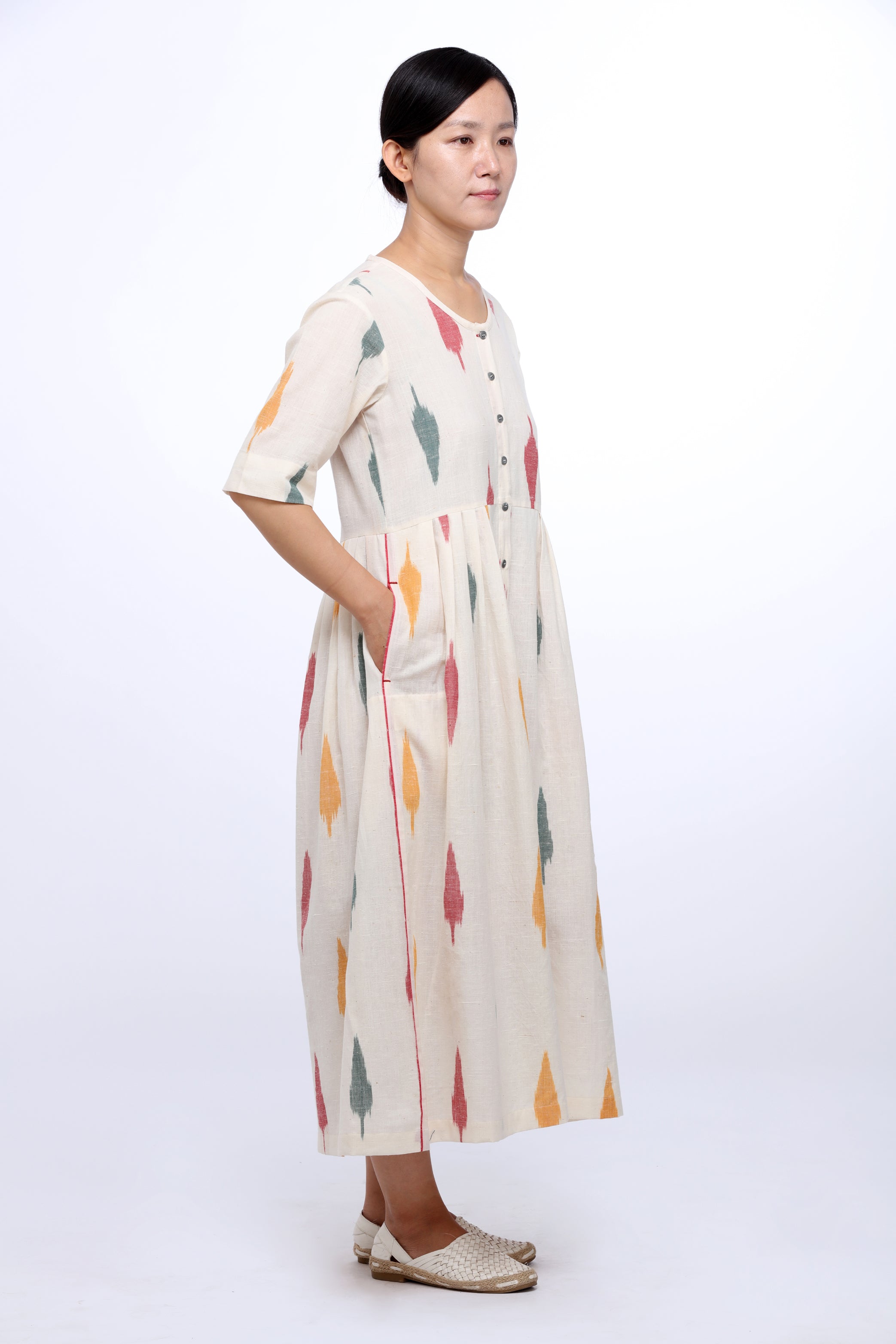 Multi Leaf Open Maxi Dress