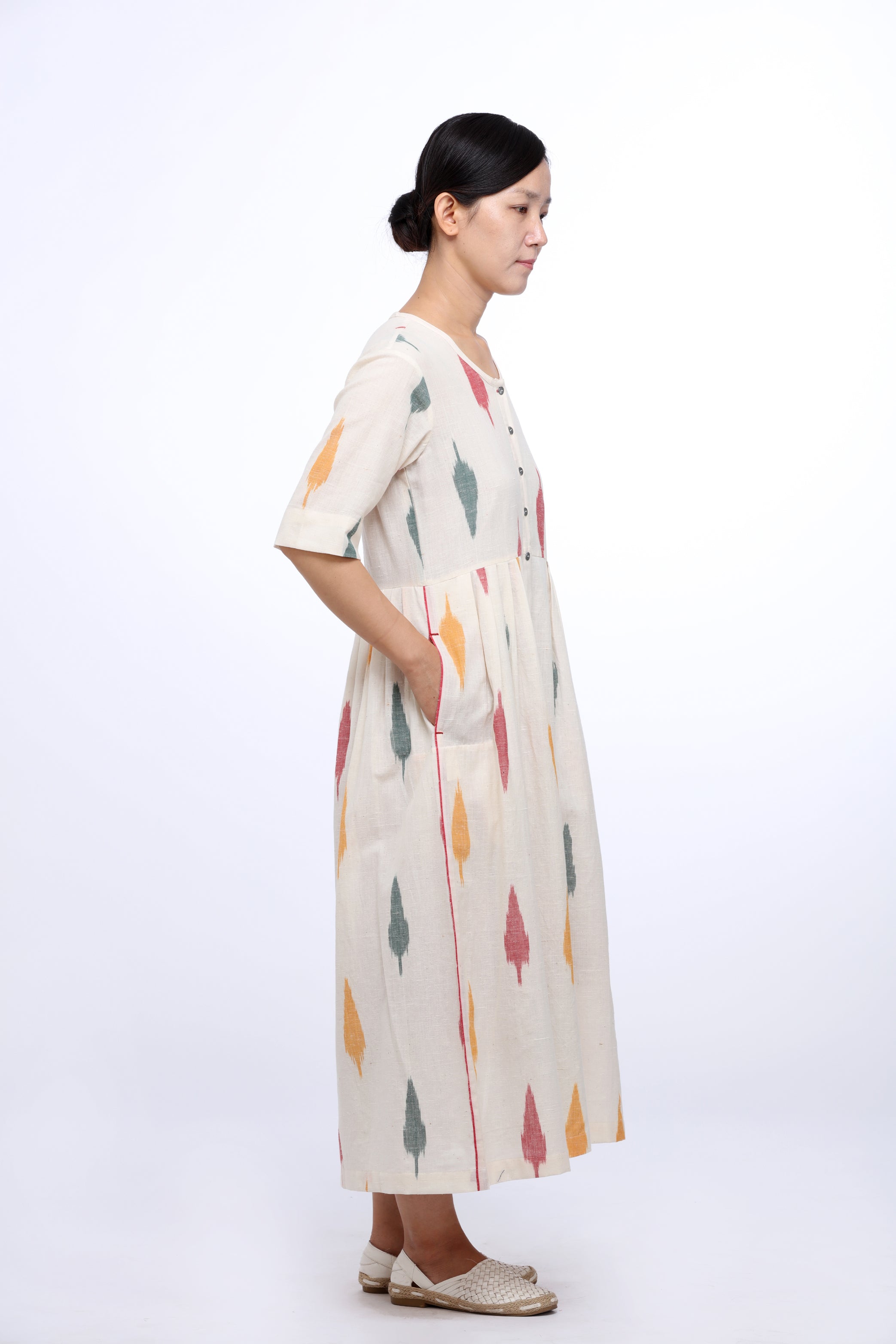 Multi Leaf Open Maxi Dress