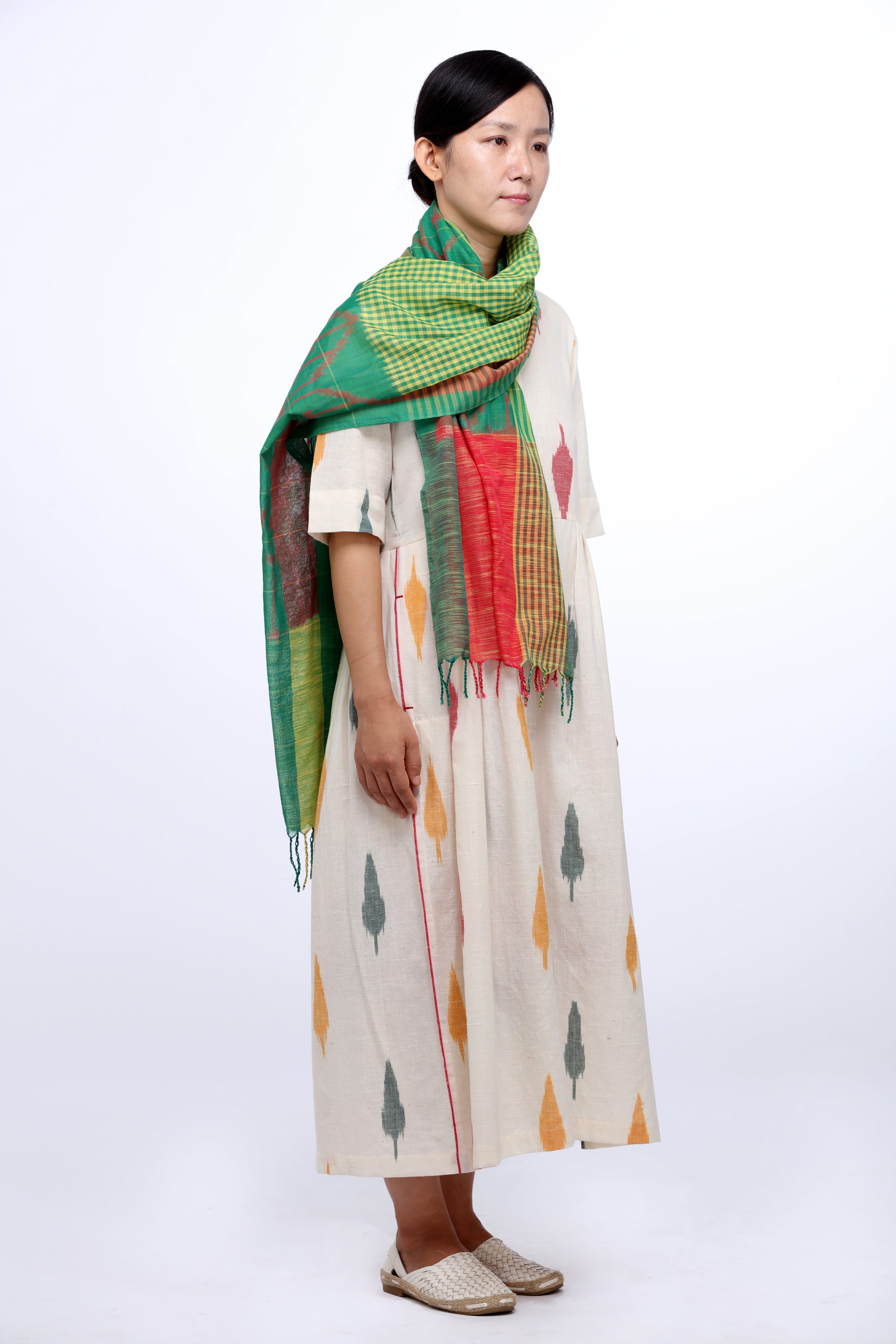 Multi Leaf Open Maxi Dress