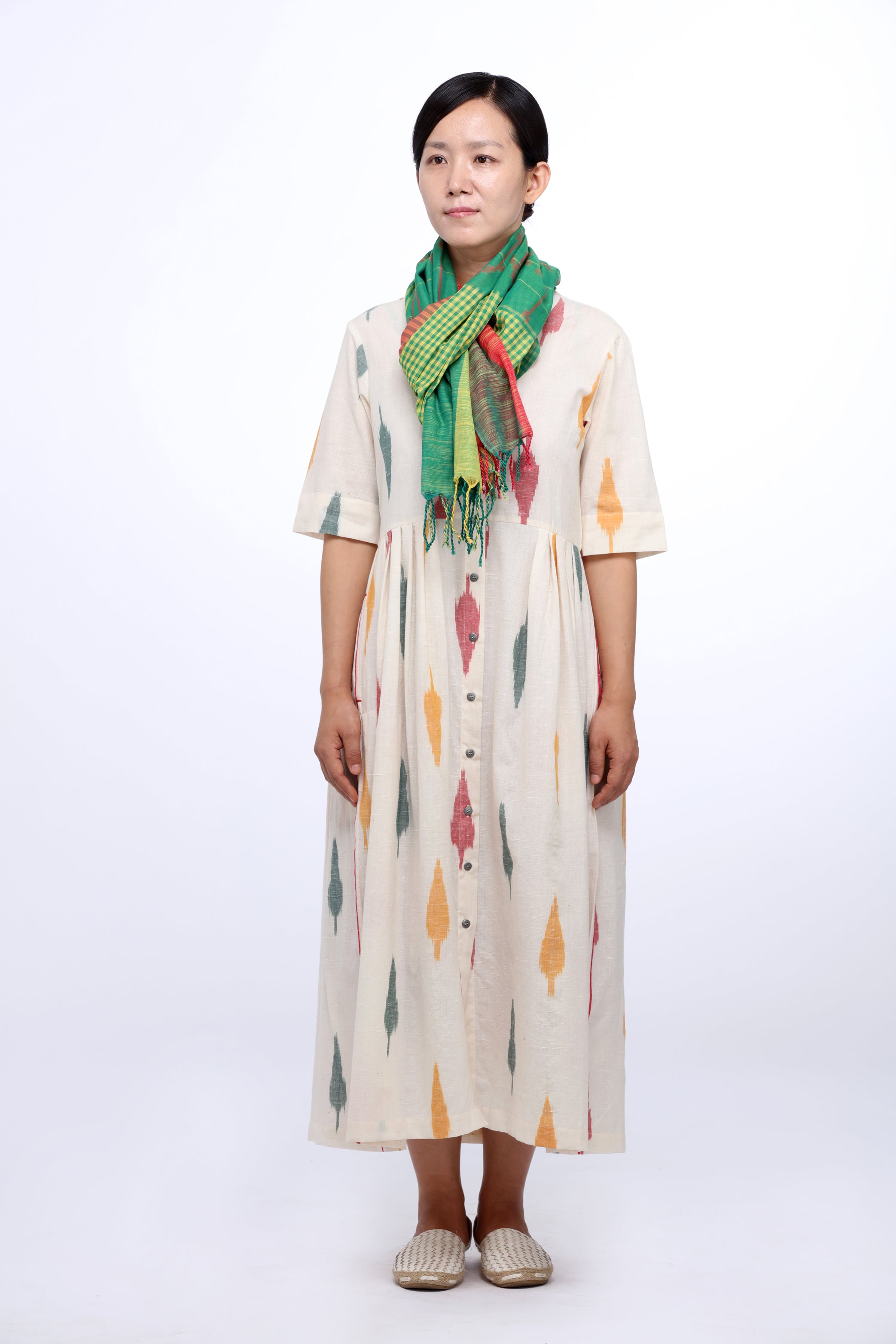 Multi Leaf Open Maxi Dress