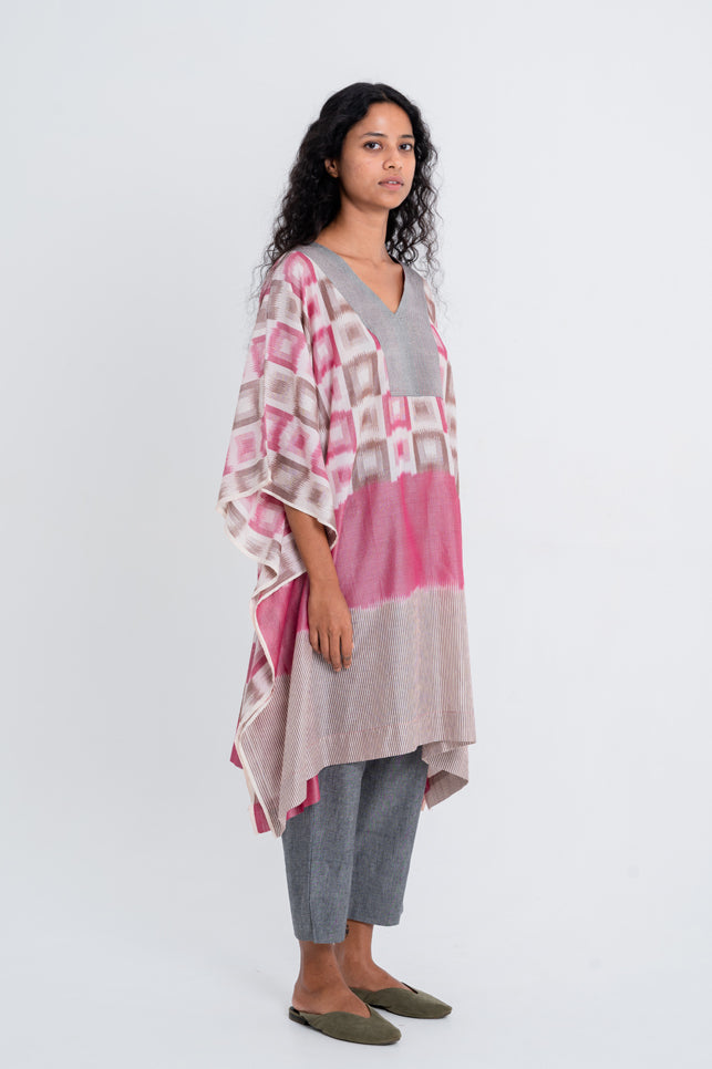 White Salt Knee Length Kaftan