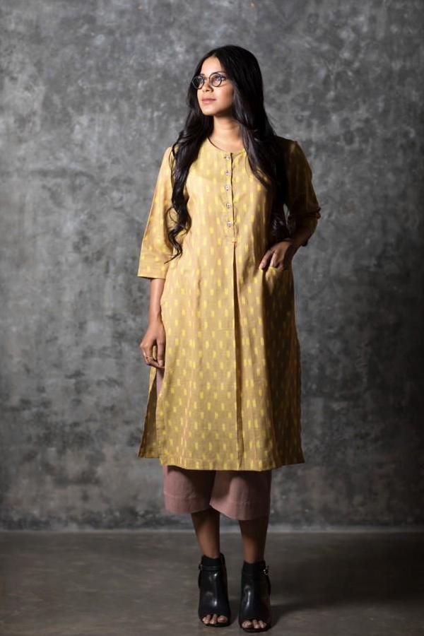 Yellow Box Slit Kurta