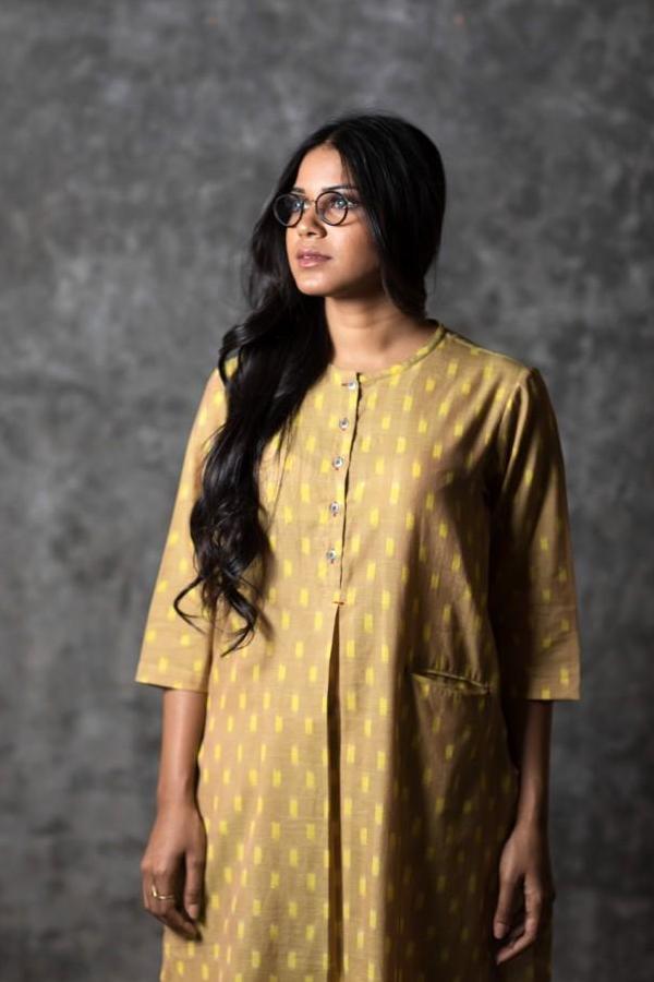 Yellow Box Slit Kurta