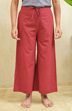 Red Small Checks Palazzo